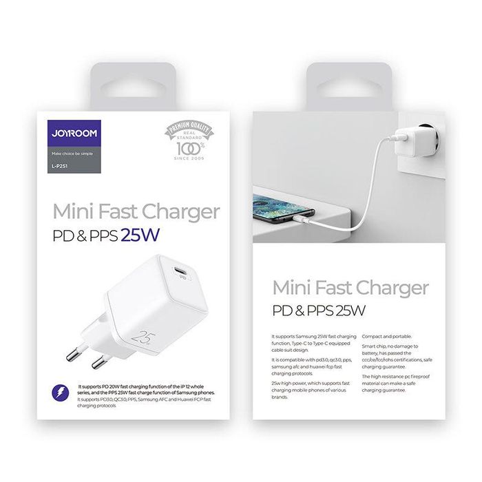 Бързо зарядно Joyroom 25W USB-C Power Delivery
