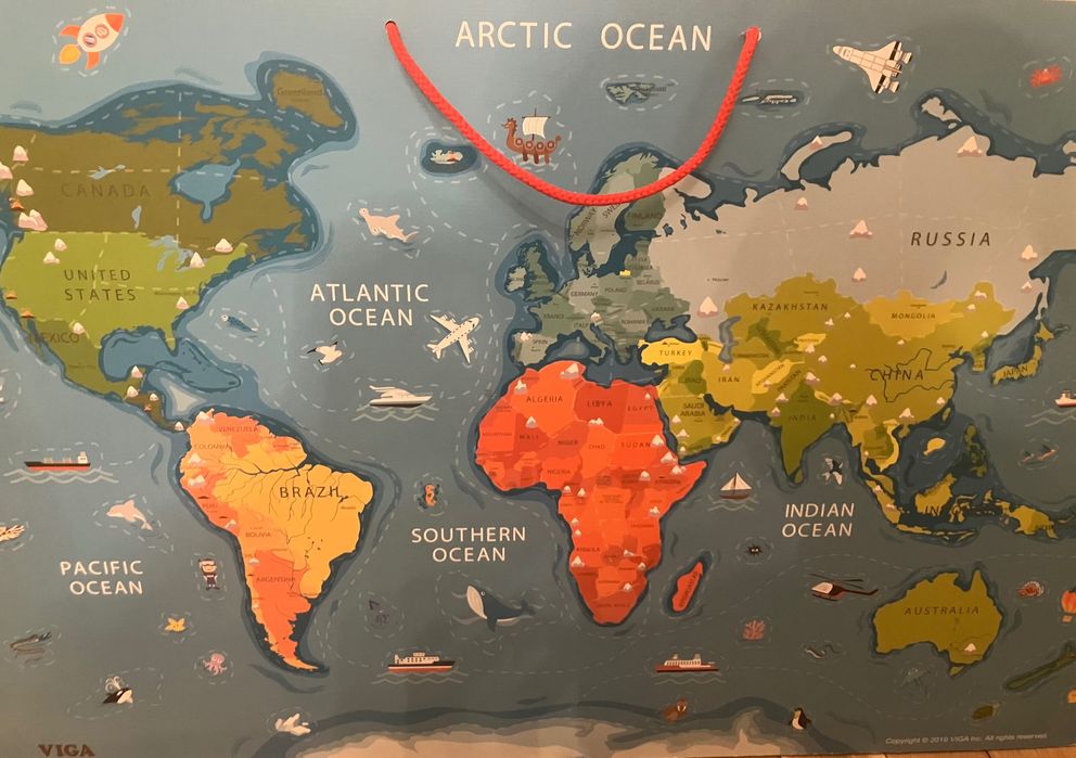 Магнитен пъзел- карта на Света VIGA