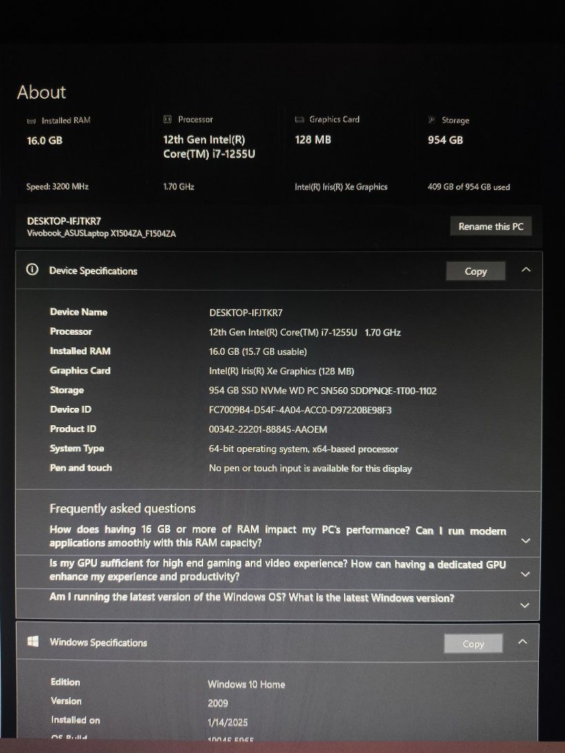 Laptop ASUS Vivobook | URGENT |