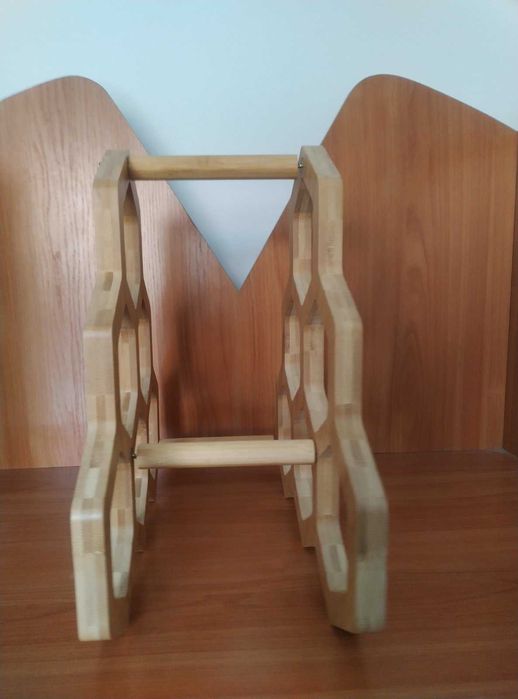 Стойка, поставка, етажерка за вино 6 бутилки 37х17,5х36 см. бамбук