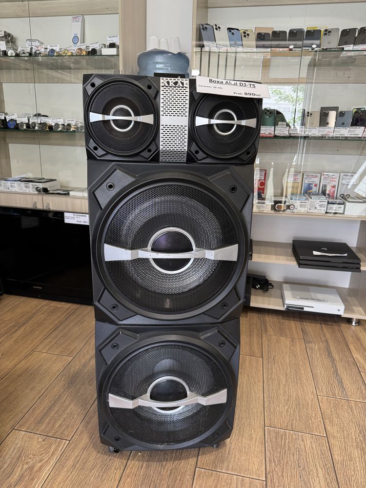 Boxa activa fixa AKAI DJ-T5, Dual USB, Bluetooth, telecomanda, 300W!!