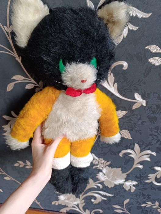 Старинная коллекционная мягкая игрушка Кот