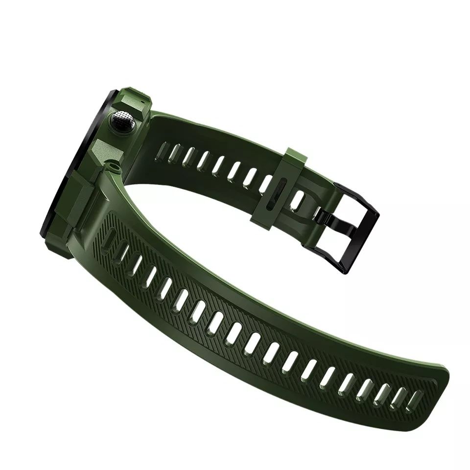 Bratara silicon 22mm neagra/gri/military Green smartwatch K22