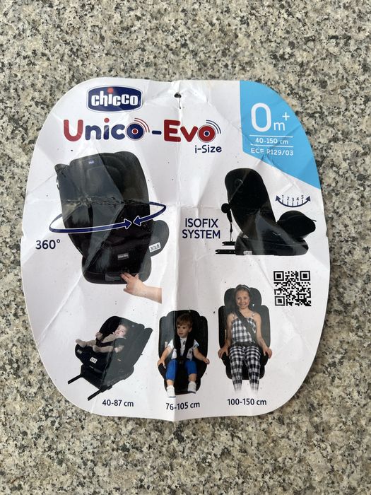 Scaun auto rotativ Chicco Unico EVO i-Size (40-150 cm)