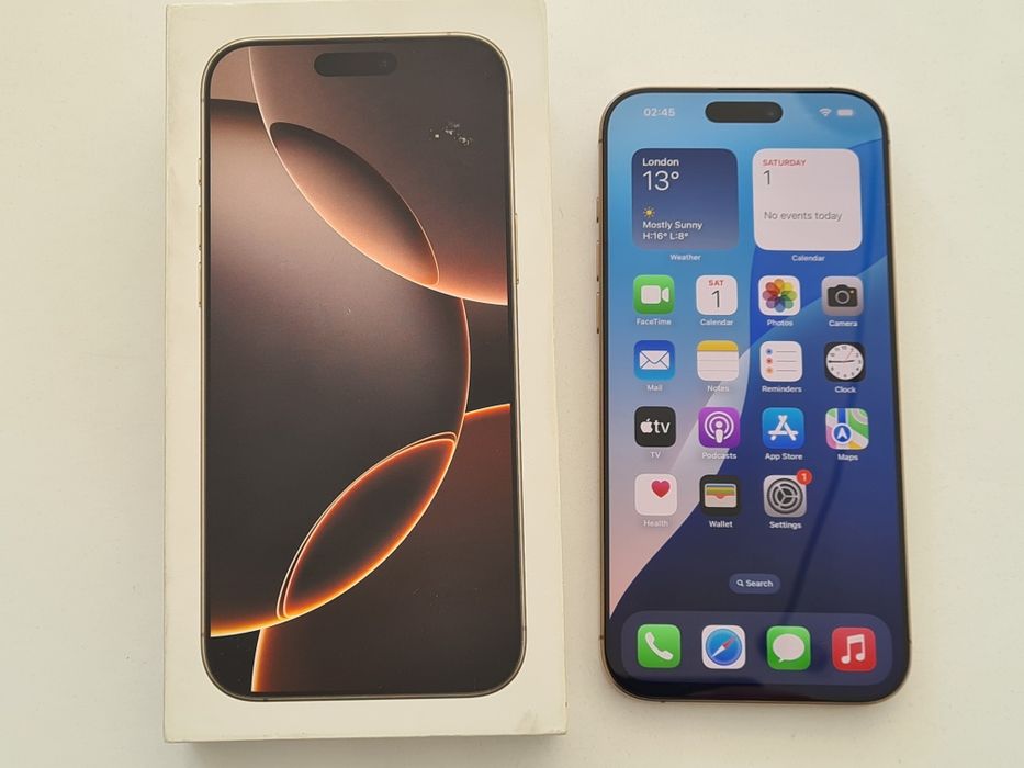 Iphone 16 pro max 256gb 100% neverlocked desert impecabil