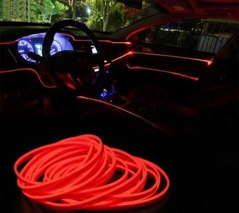 Интериорно -Амбиентно Осветление на Автомобили - 3м. / 7 цвята