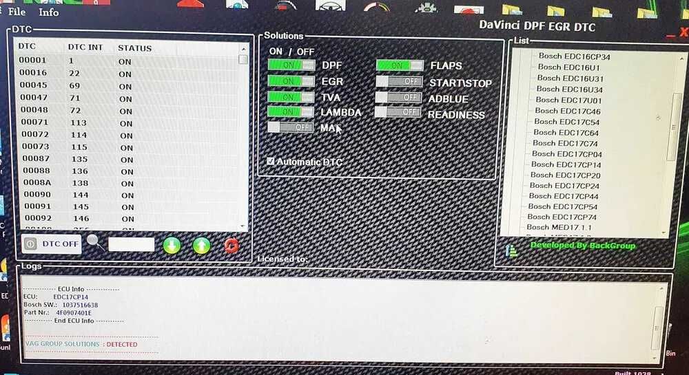 DAVINCI 1.0.28 dpf erg adblue