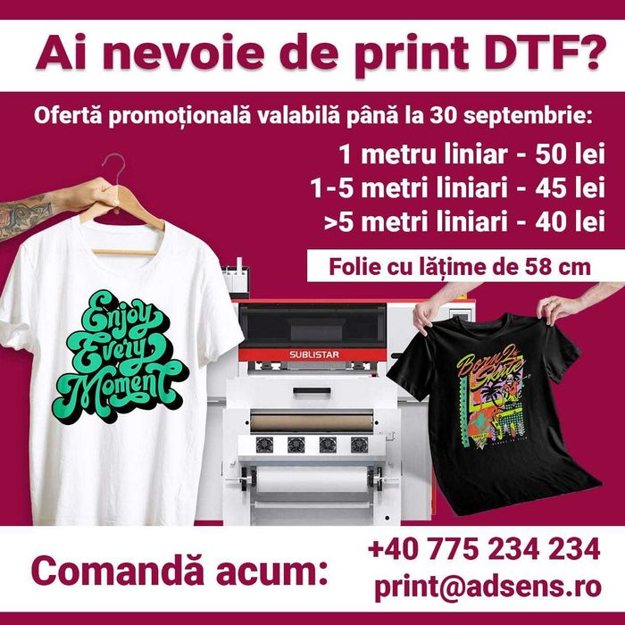 Print pentru textile pe folie DTF latime 58 cm