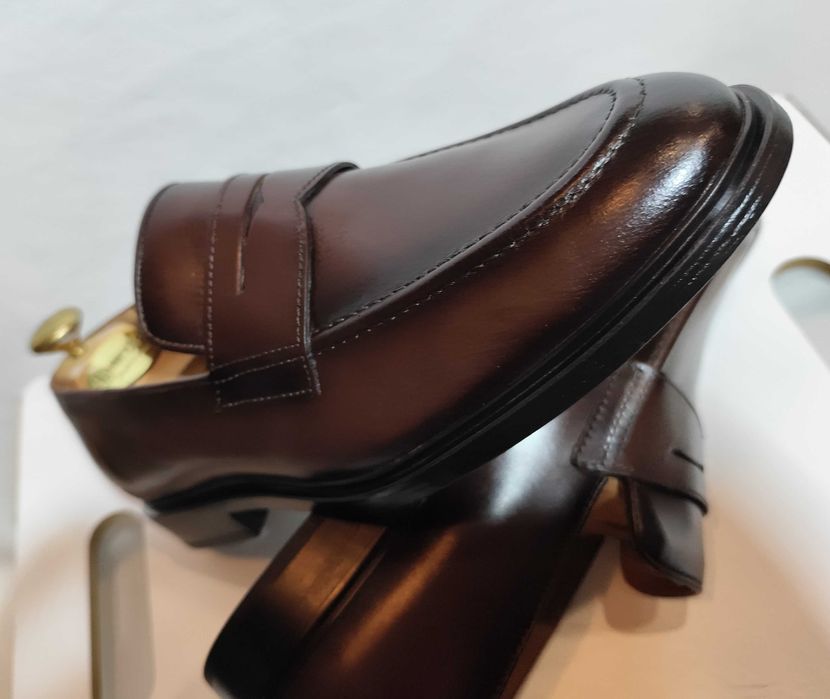 Pantofi loafer 39 40 40.5 penny ZARA NOI piele naturala moale maro