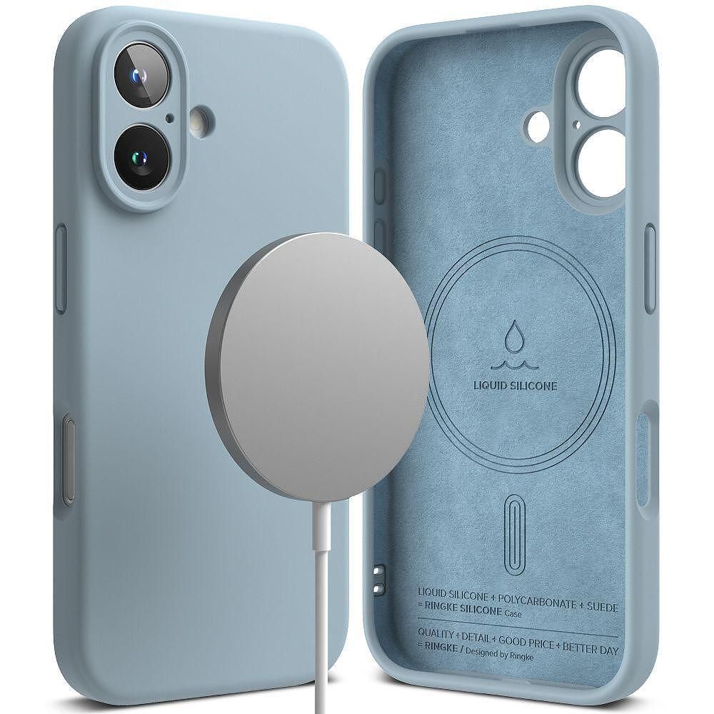 Кейс ringke silicone magnetic magsafe за iphone 16 - син