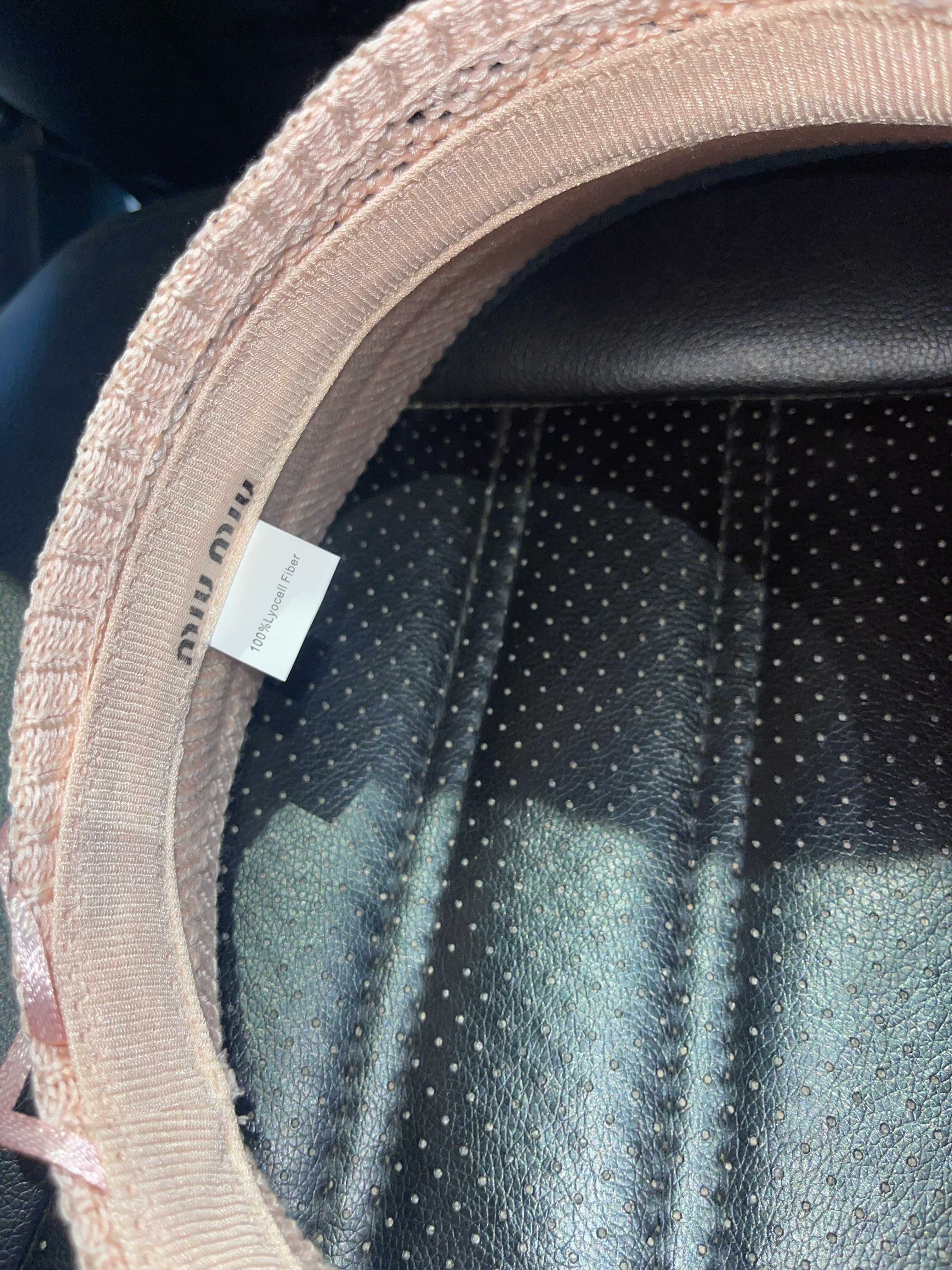 миу миумиу козирка розова плтена плажна miu miumiu
