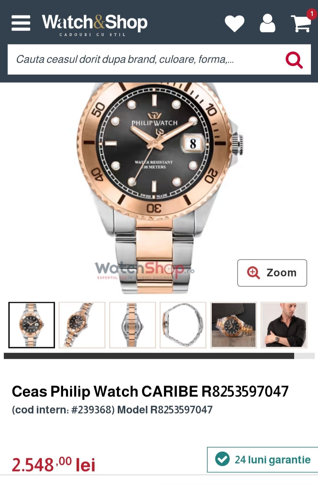 Ceas Philip Watch Caribe R8253597099