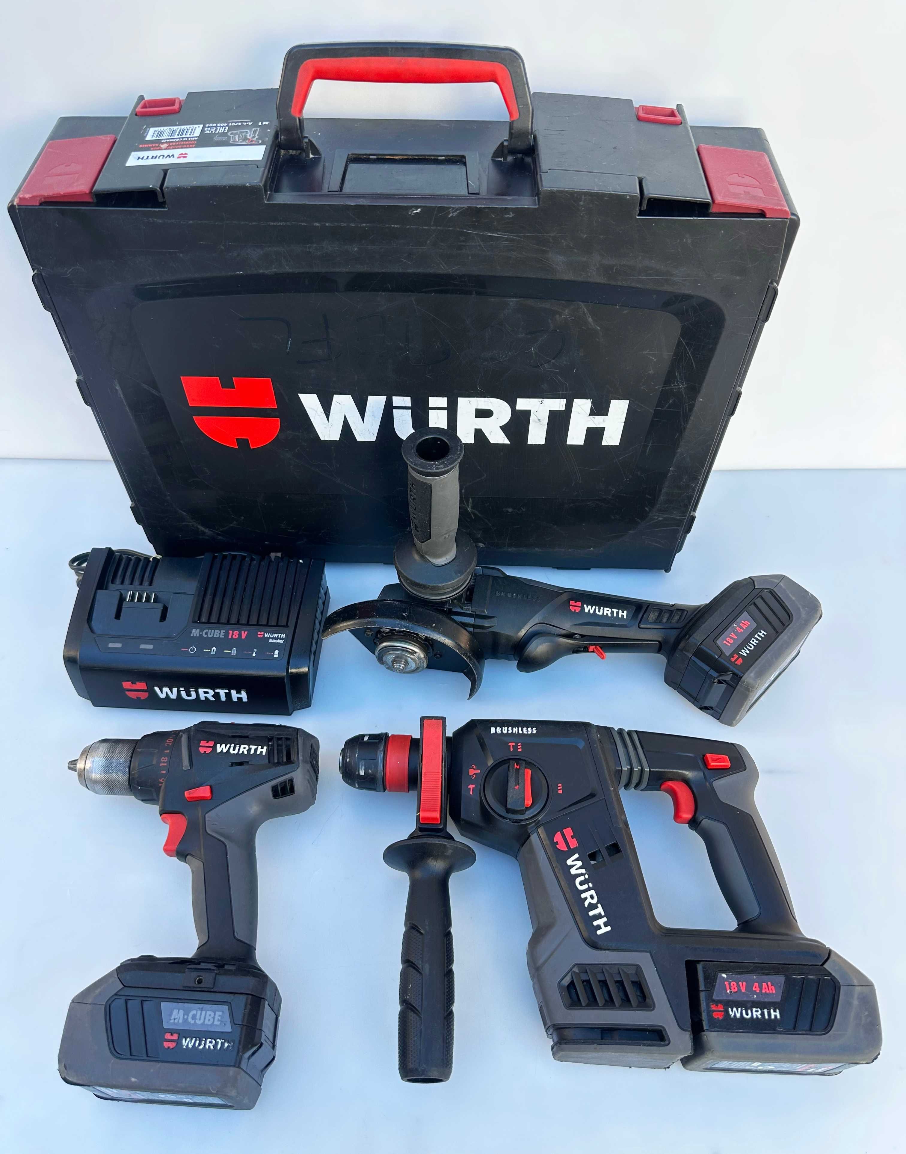 Wurth M-Cube Безчетков сет от перфоратор, ъглошлайф и винтоверт