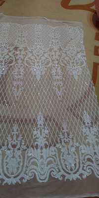 Material dantela albă Ivory crem mireasa rochie ocazie