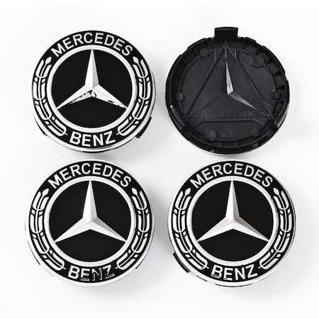 set 4 Capace Mercedes-Benz full black doar pentru jante originale