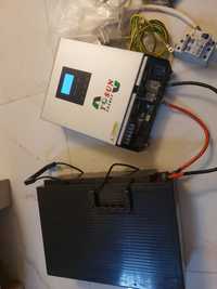 Kit cabana Hibrid solar complet 1kw, 12V AGM,2x 225W panouri