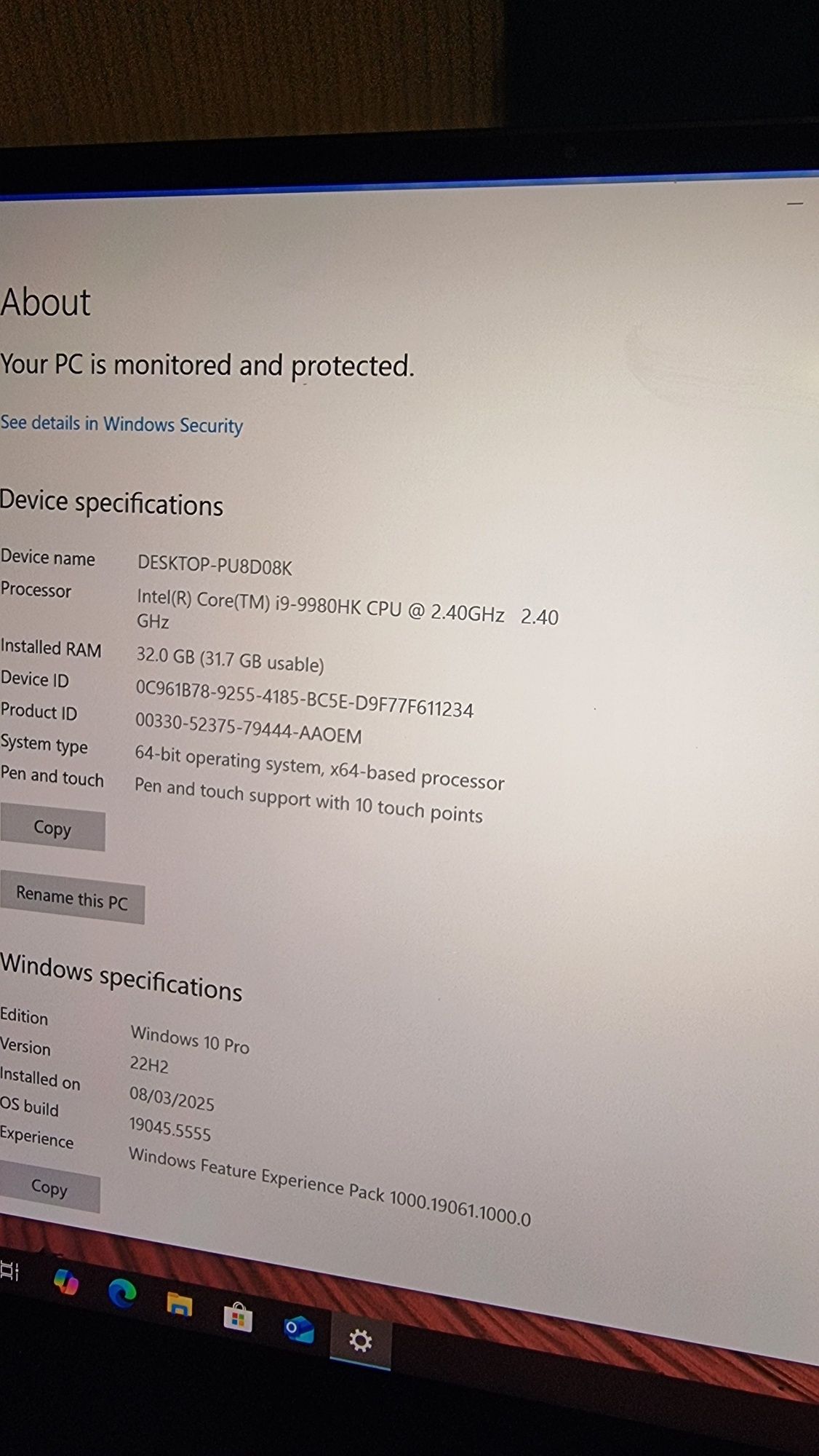 Dell xps 7590 i9