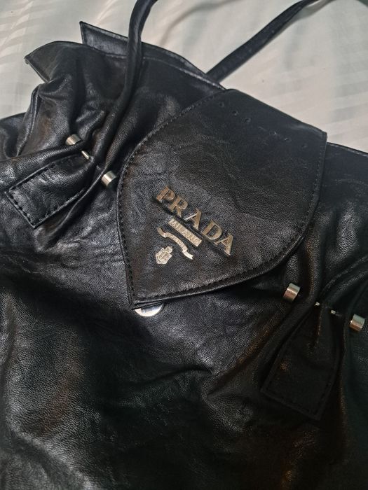 Черна Кожена Дамска Чанта Prada, Винтидж Ретро дамска чанта
