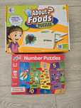 Set 2 puzzle-uri asociere numere si cuvinte, complete