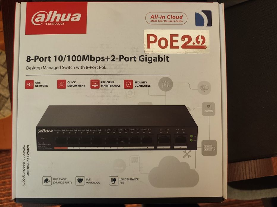 DH-CS4010-8ET-60 8-портовый PoE коммутатор с облачным управлением
