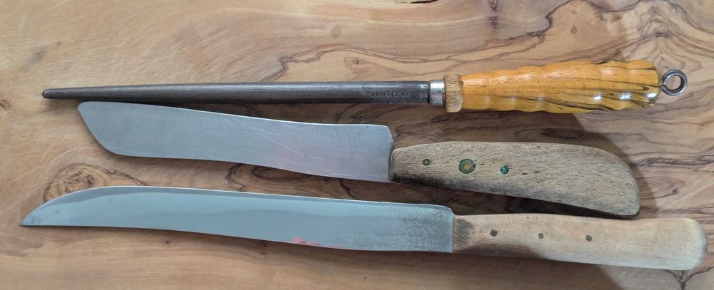 Cutite vechi de bucatarie Zwilling, Solingen, masat F. Dick