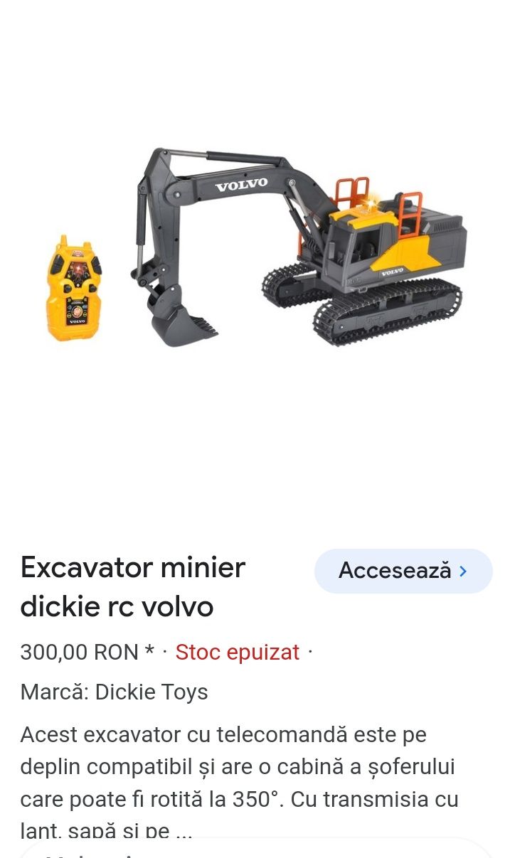 Excavator cu telecomanda Volvo