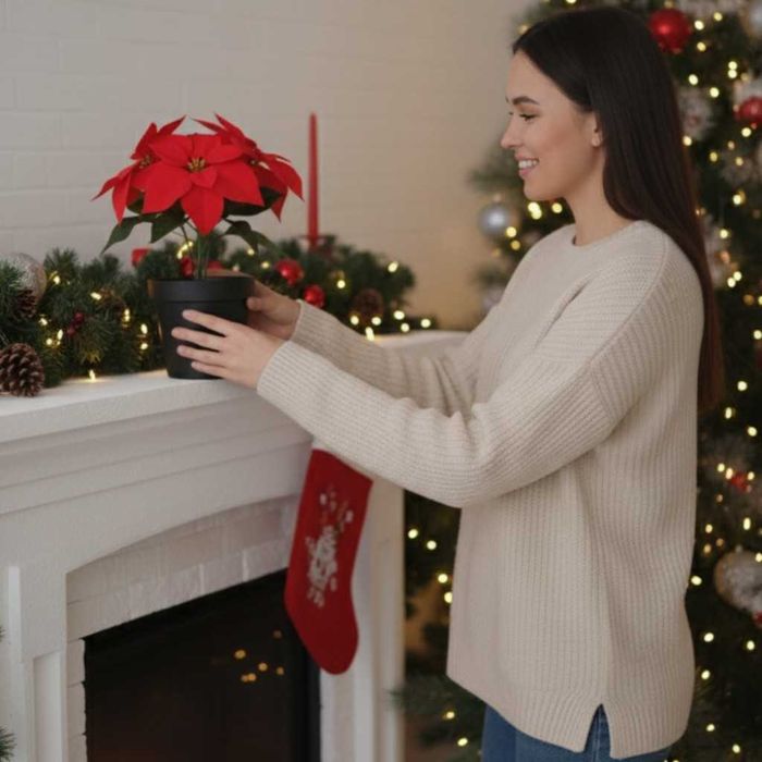 Вечна празнична Коледна звезда – реалистична украса