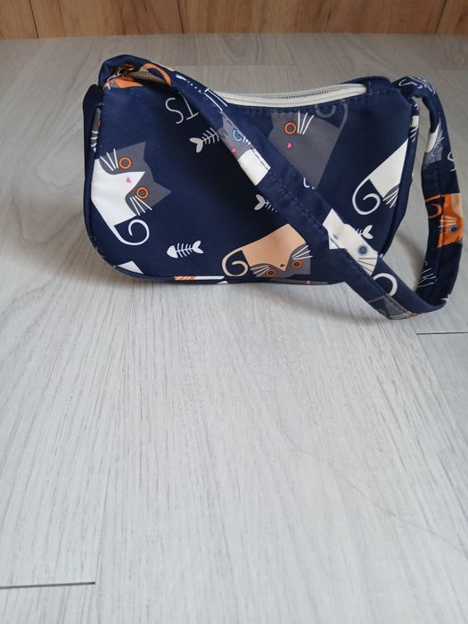 Милая сумка с котиками, синяя.