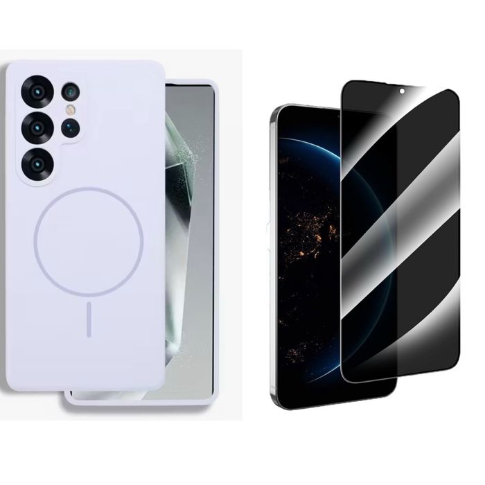 Husa Magsafe Liquid si Folie Sticla - Samsung S24/S25/PLUS/ULTRA