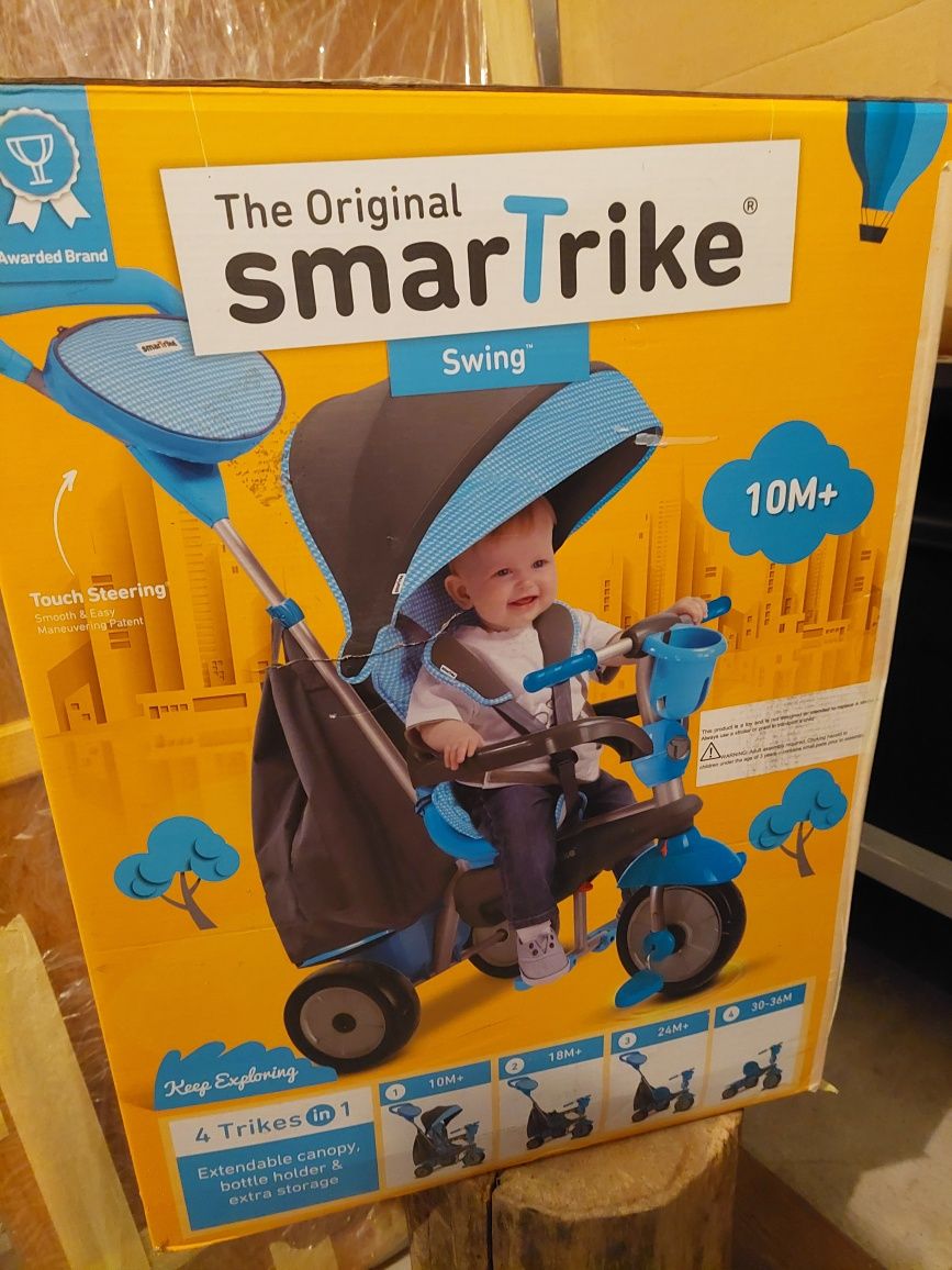 Триколка smarTrike 4-в-1 Swing DLX, сивo/синя