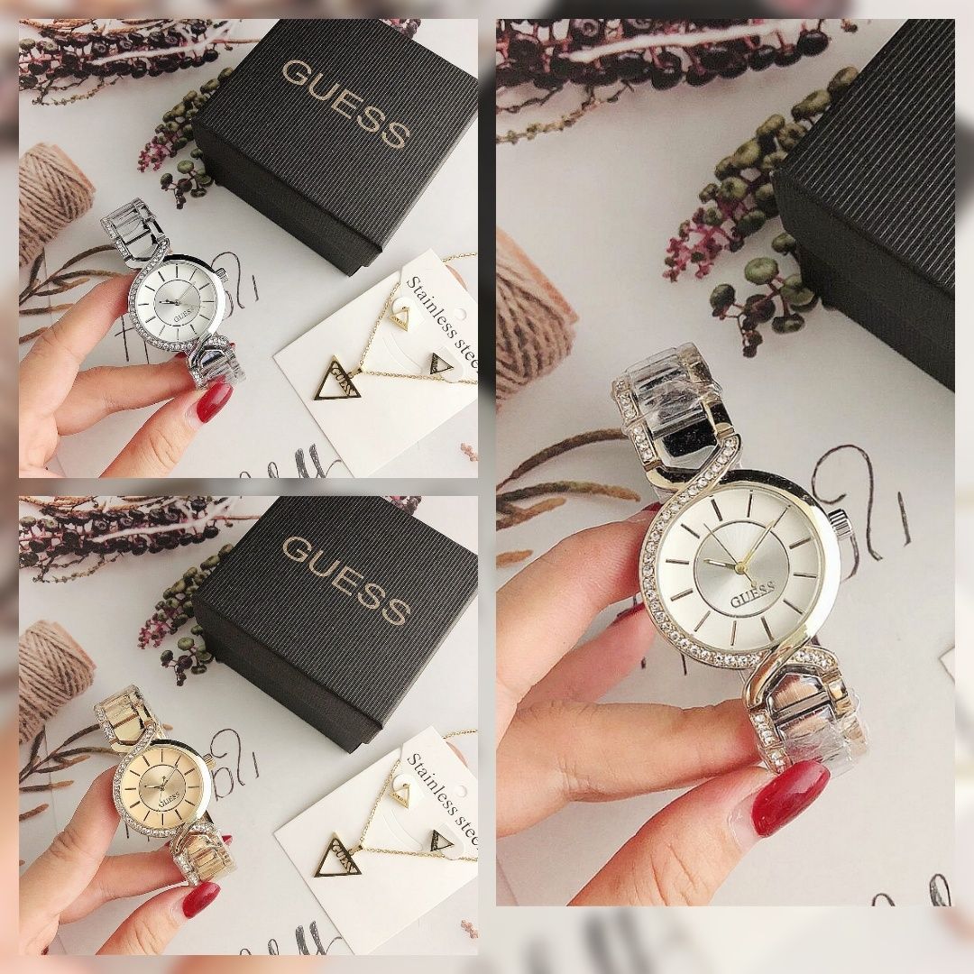 Дамски ръчен часовник Guess + Подарък обеци и колие