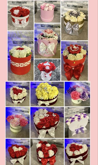 Aranjamente florale / Buchete din trandafiri de sapun sau satin