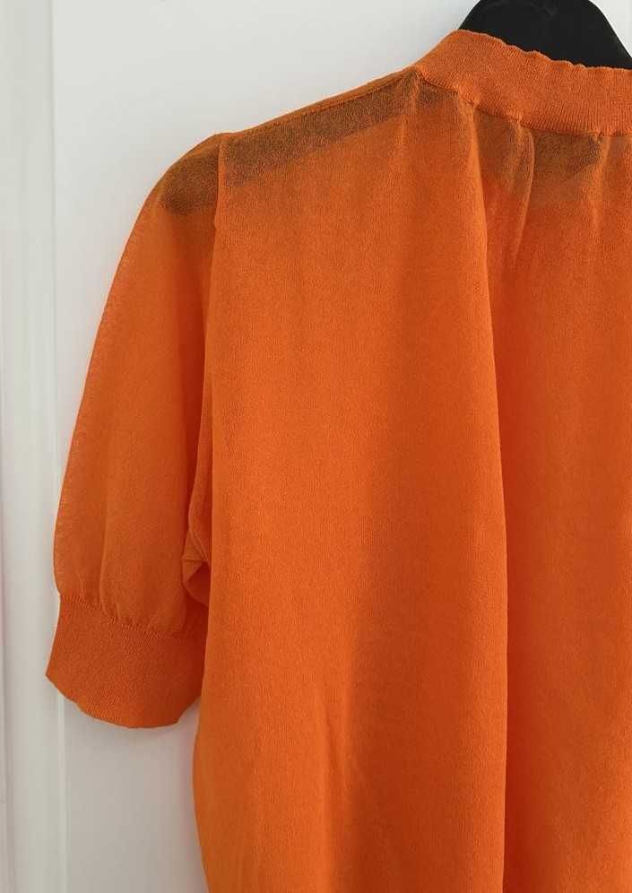 Блуза с къс ръкав MaxMara Studio Cotton organza jumper, размер L