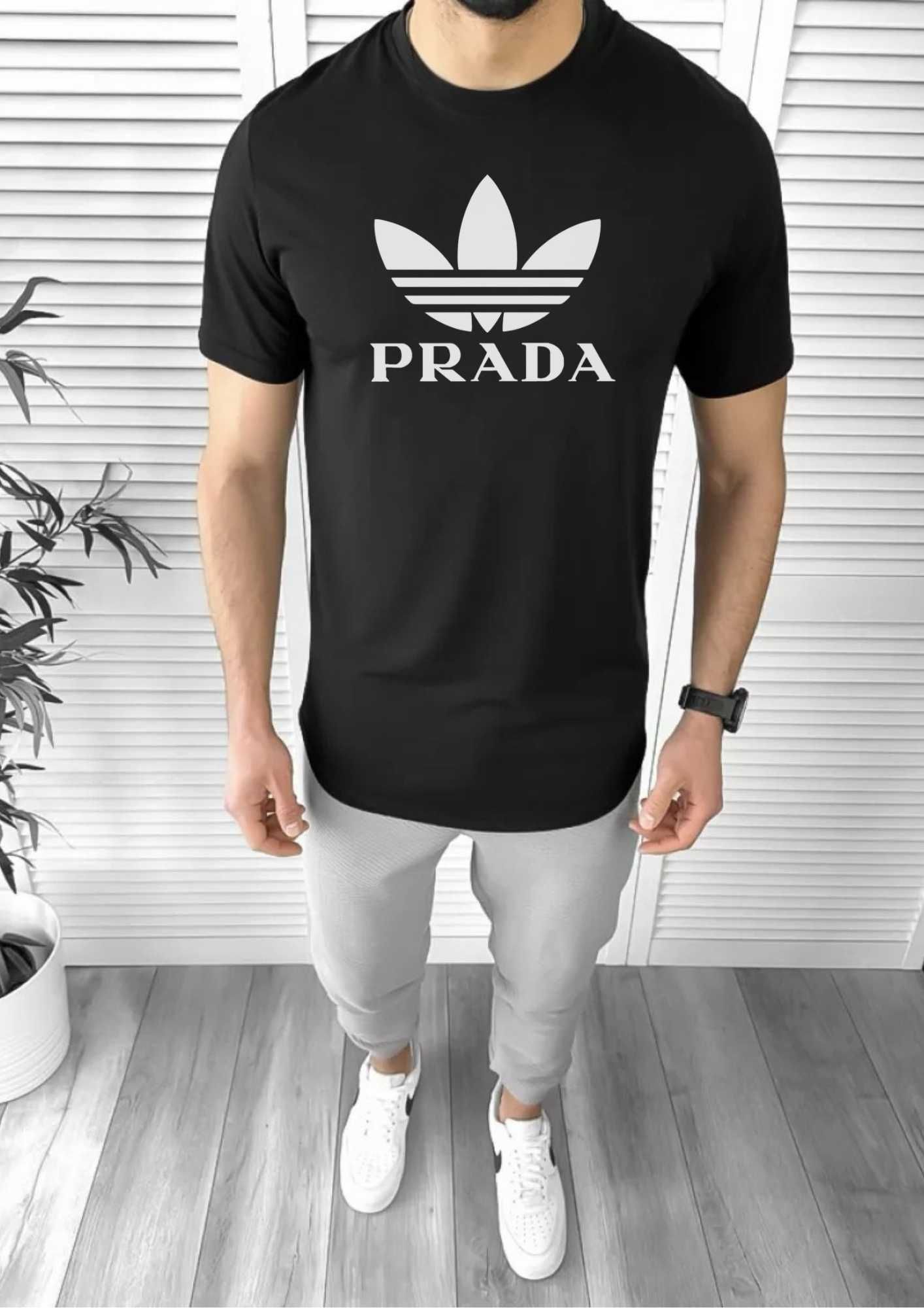 Prada Adidas мъжки тениски , черна мъжка тениска Prada