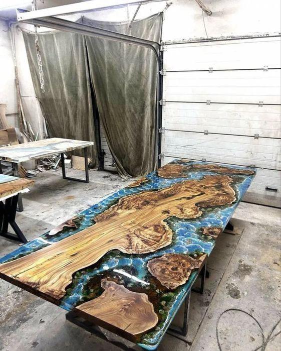 Столы из эпоксида, столы из слэба Глеба