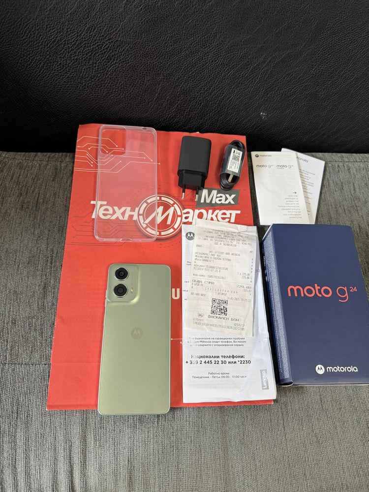 КАТО НОВ 128GB Motorola g24 5G Гаранция Техномаркет 2027 Green