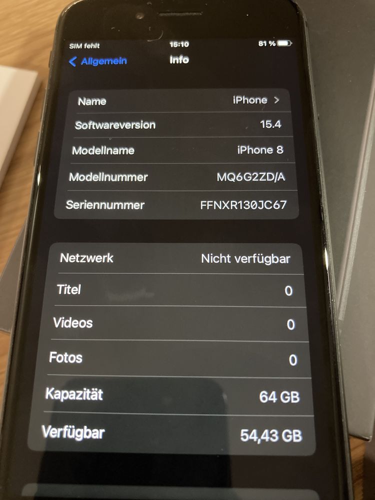 iPhone 8 64 GB Space Grey