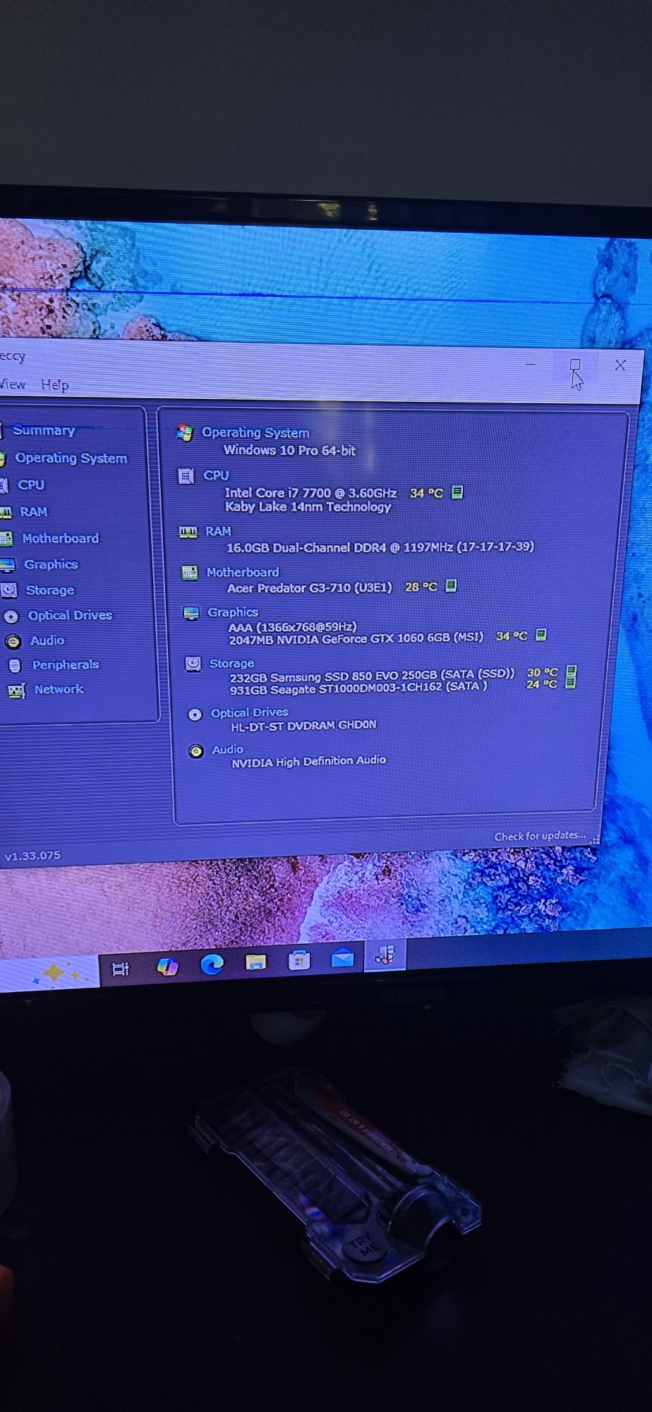 Sitem gaming i7 gtx 1060