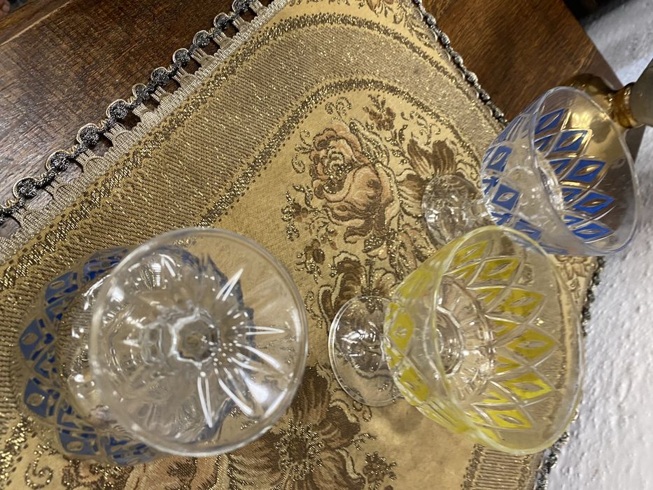 Винтидж кристални чаши 1950 1970 ръчна украса колекция