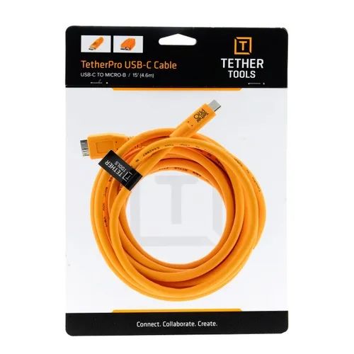 Кабель Tether Tools TetherPro USB-C to USB 3.0 Micro-B 4.6m Orange