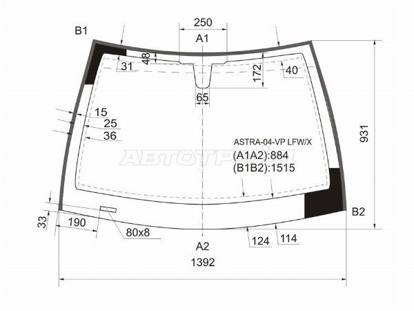 Стекло лобовое OPEL ASTRA H 4/5D HBK/WGN 04-14 Opel Astra