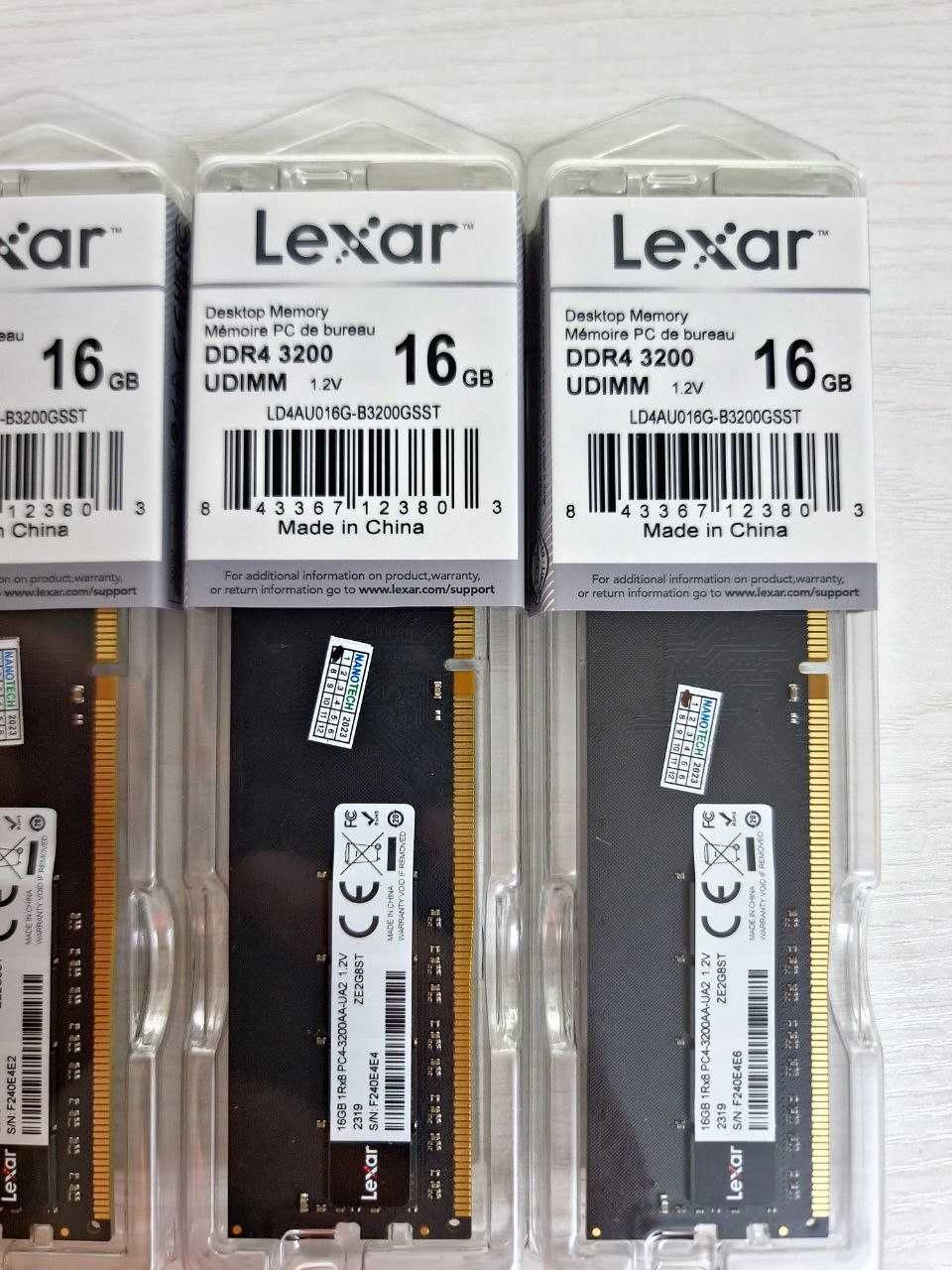 16gb 3200mhz LEXAR DDR4 Новые ОЗУ для ПК + Гарантия 6 месяцев