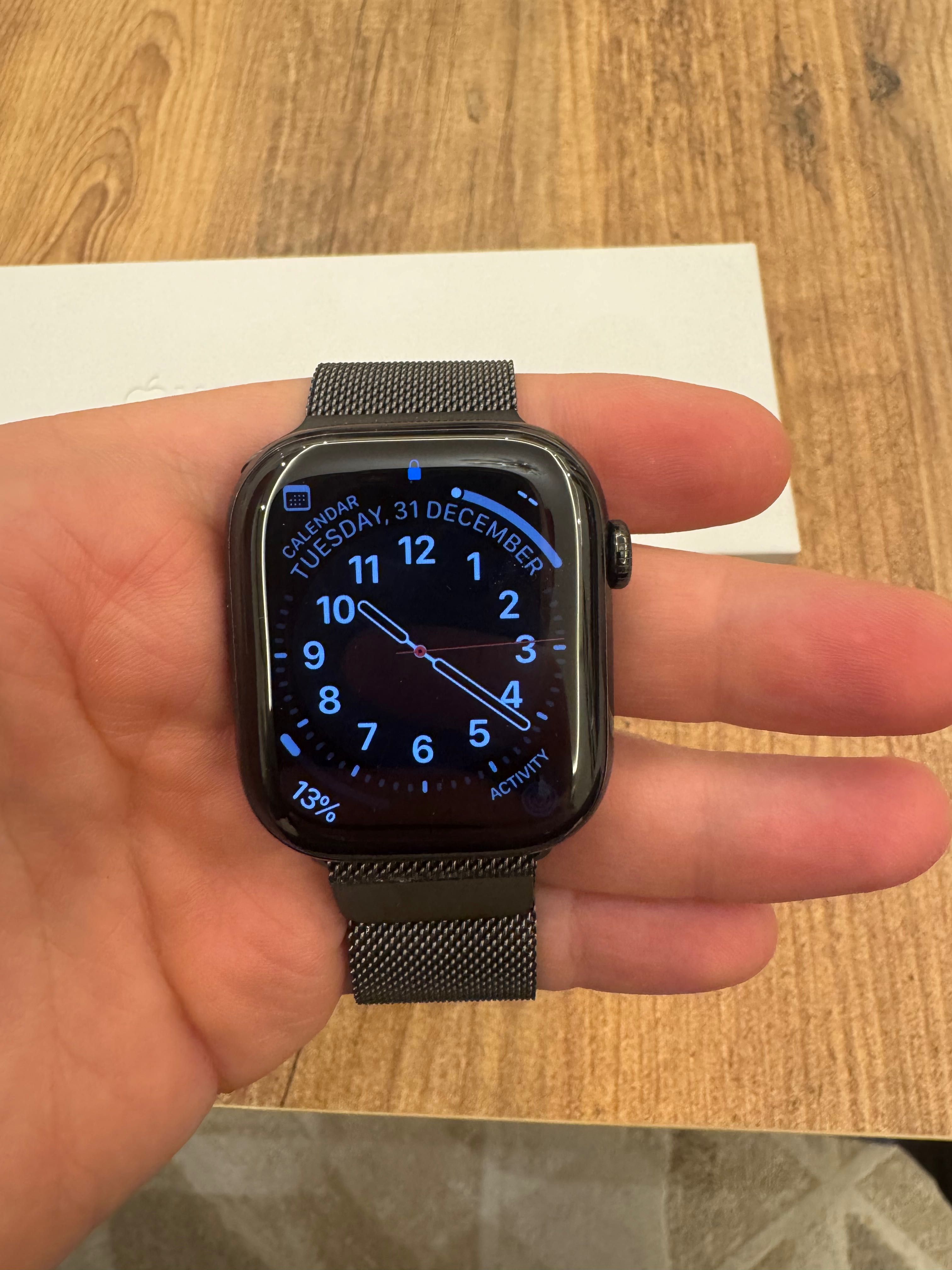 Apple Watch 10, 46 mm, S/M, Slate Titanium Case/ Slate Milanese Loop