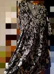 Rochie midi,neagra cu imprimeu floral alb