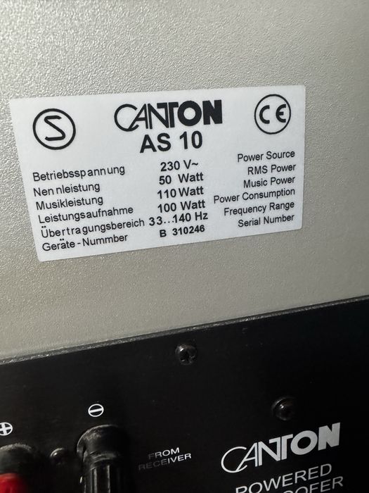Subwoofer Canton AS 10. Made in Germany.