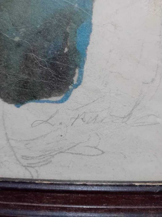 Tablou deosebit lucrat in creion si acuarela