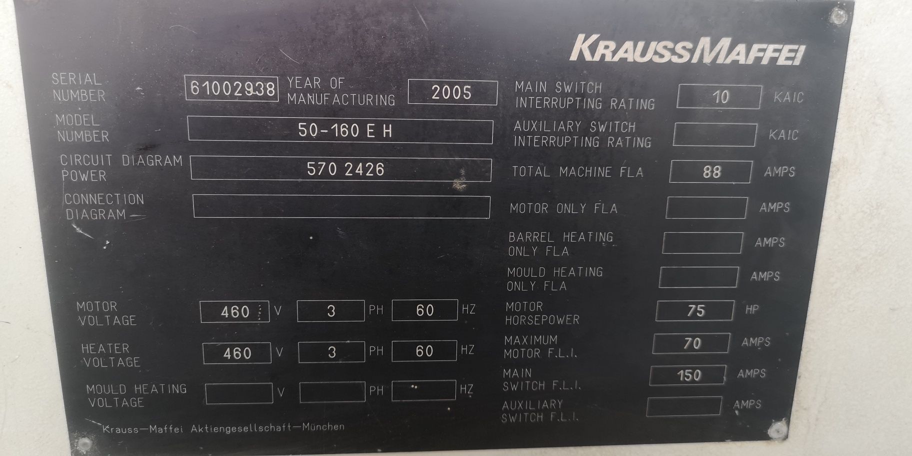 Шприц автомат Krauss Maffei Km50-160 E