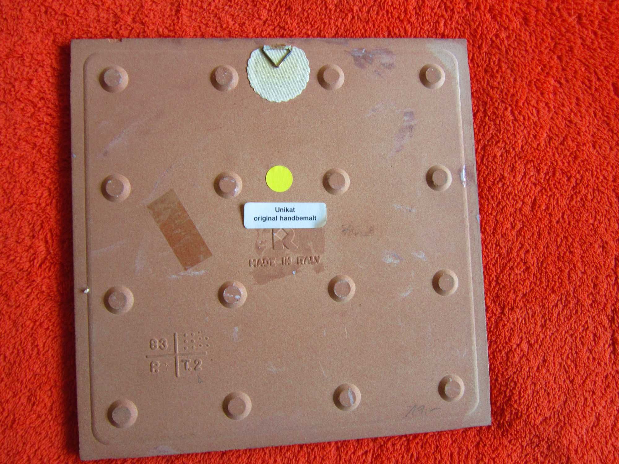 cadou rar placa ceramica pictata manual colectie Italy'80