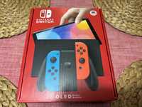 Nintendo Switch OLED red/blue (НОВО! 2 години гаранция) + калъф