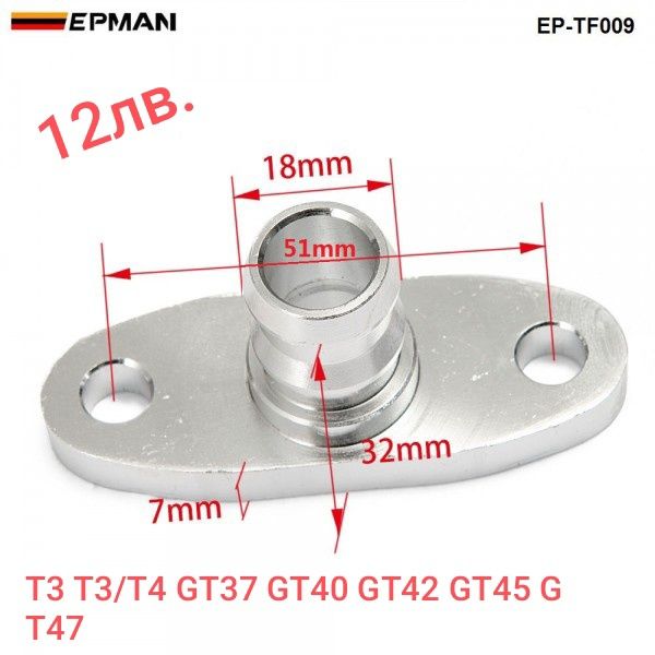 Фланец за оттичане на масло от турбото